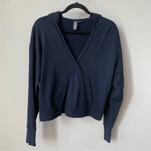 Sweaty Betty Navy Blue Cropped V-Neck Hoodie Size XS